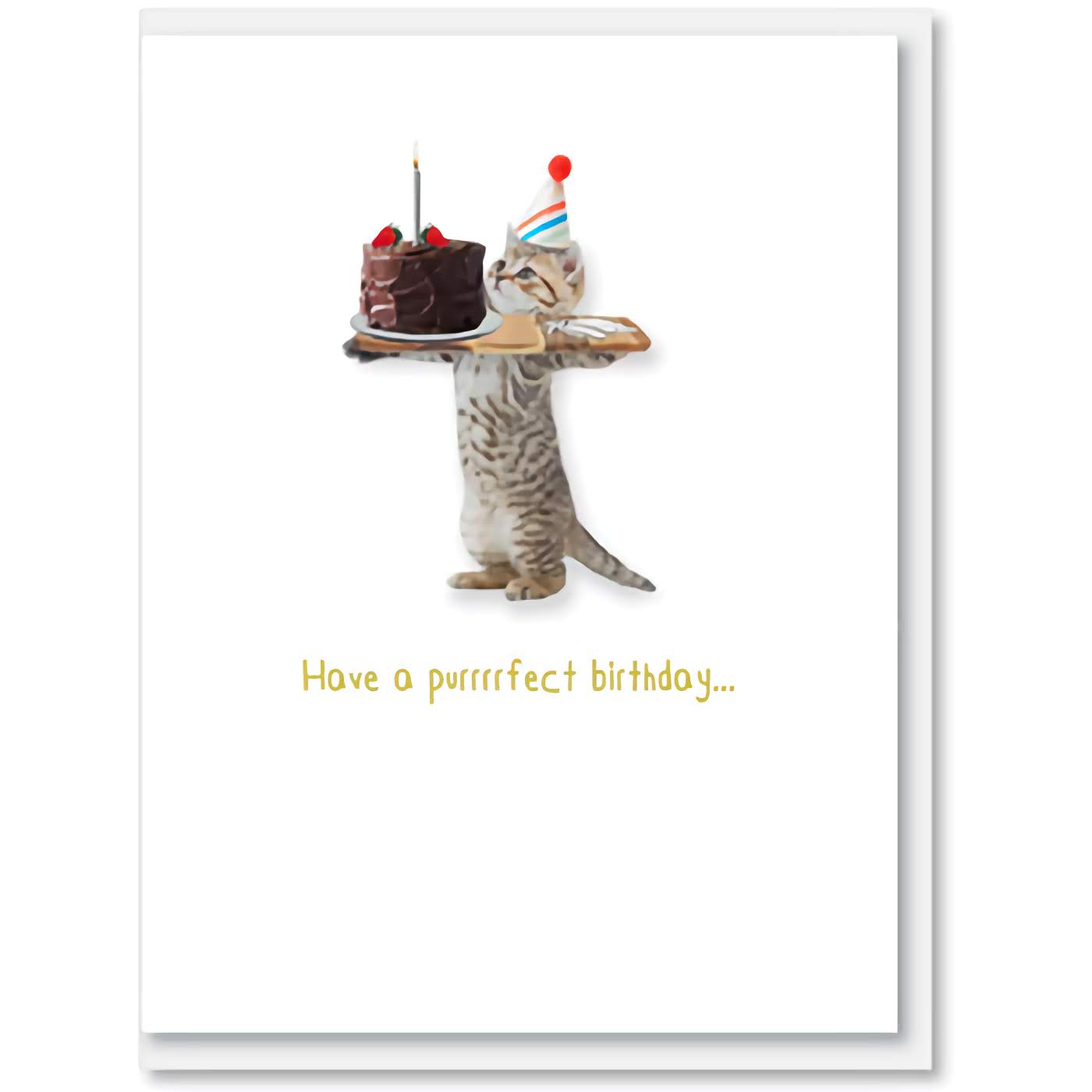 Purrrrfect Birthday Cat With Tray