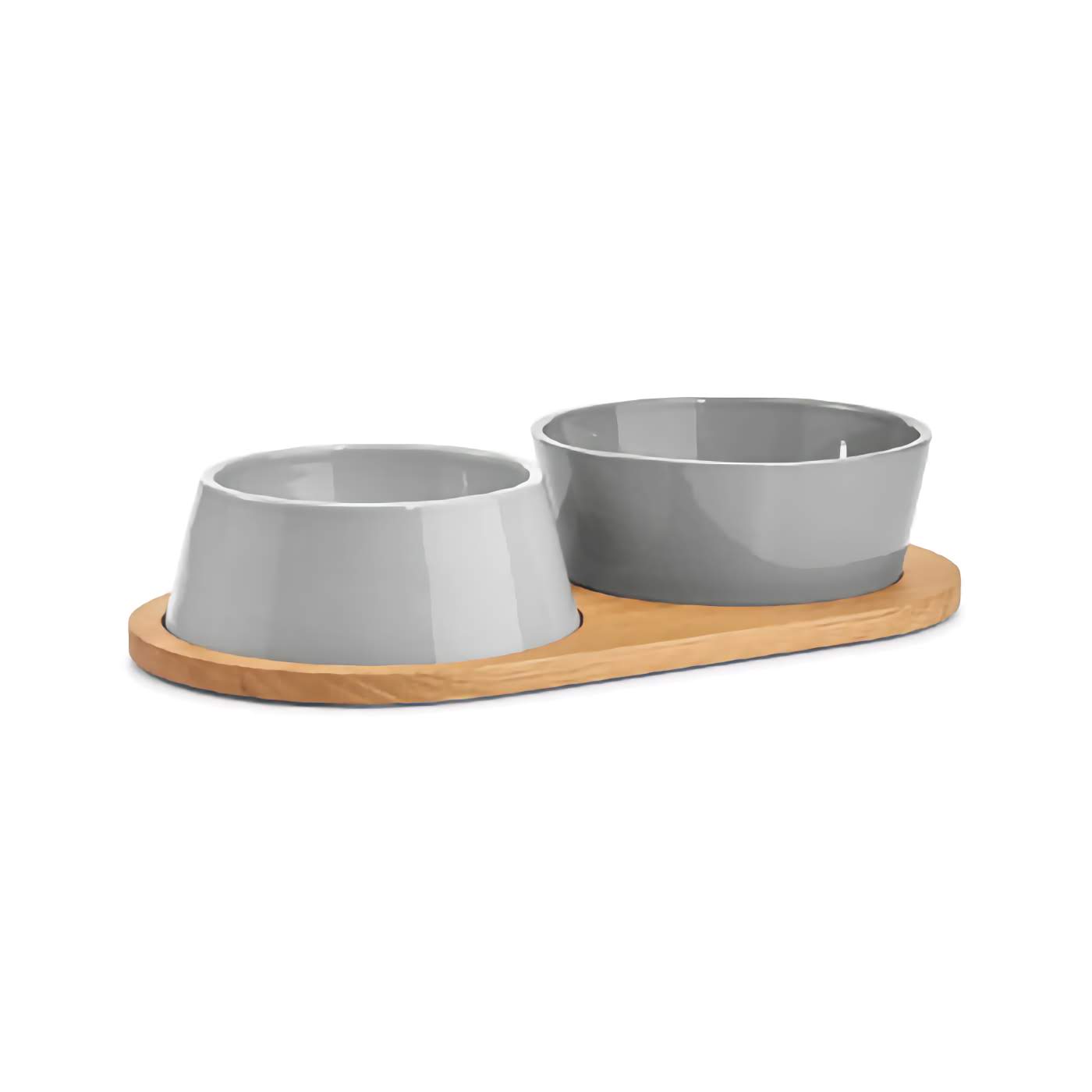 Doppio Dog Bowl Set - Concrete