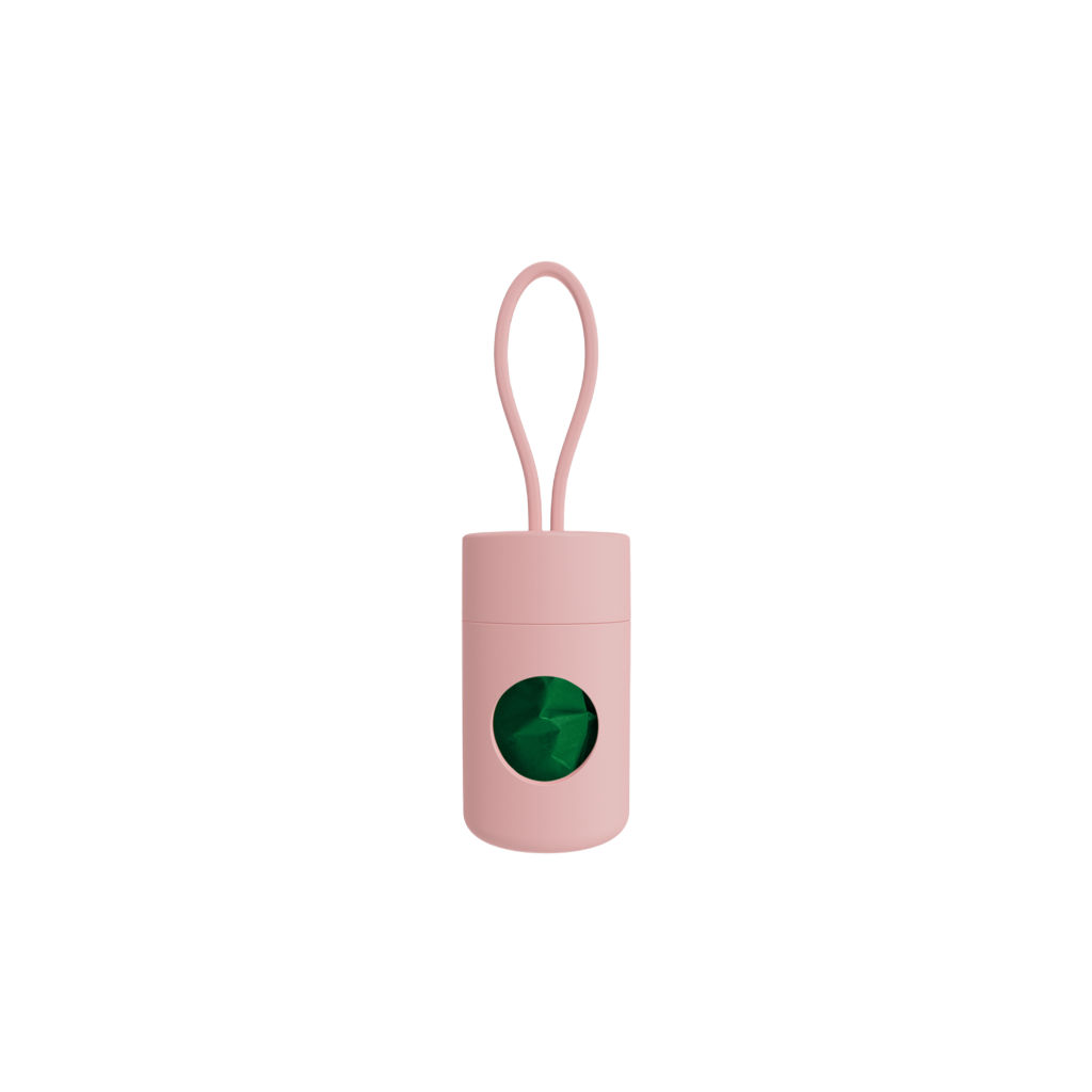 pink poop bag holder