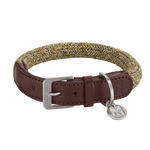 leather dog collar brown beige