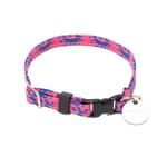 blue and pink cat collar 