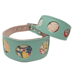 Turquoise and New York Print Dog Collar 