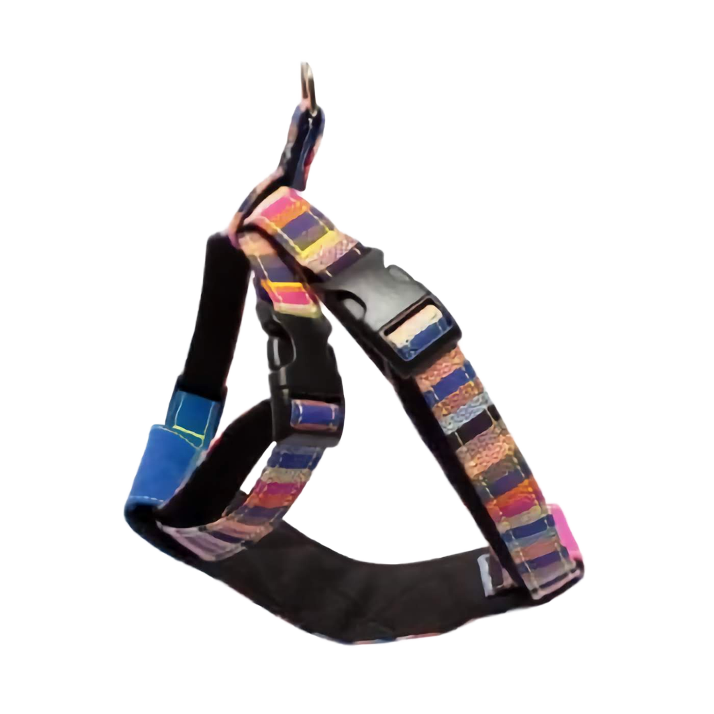 mutlicolour stripe dog harness 