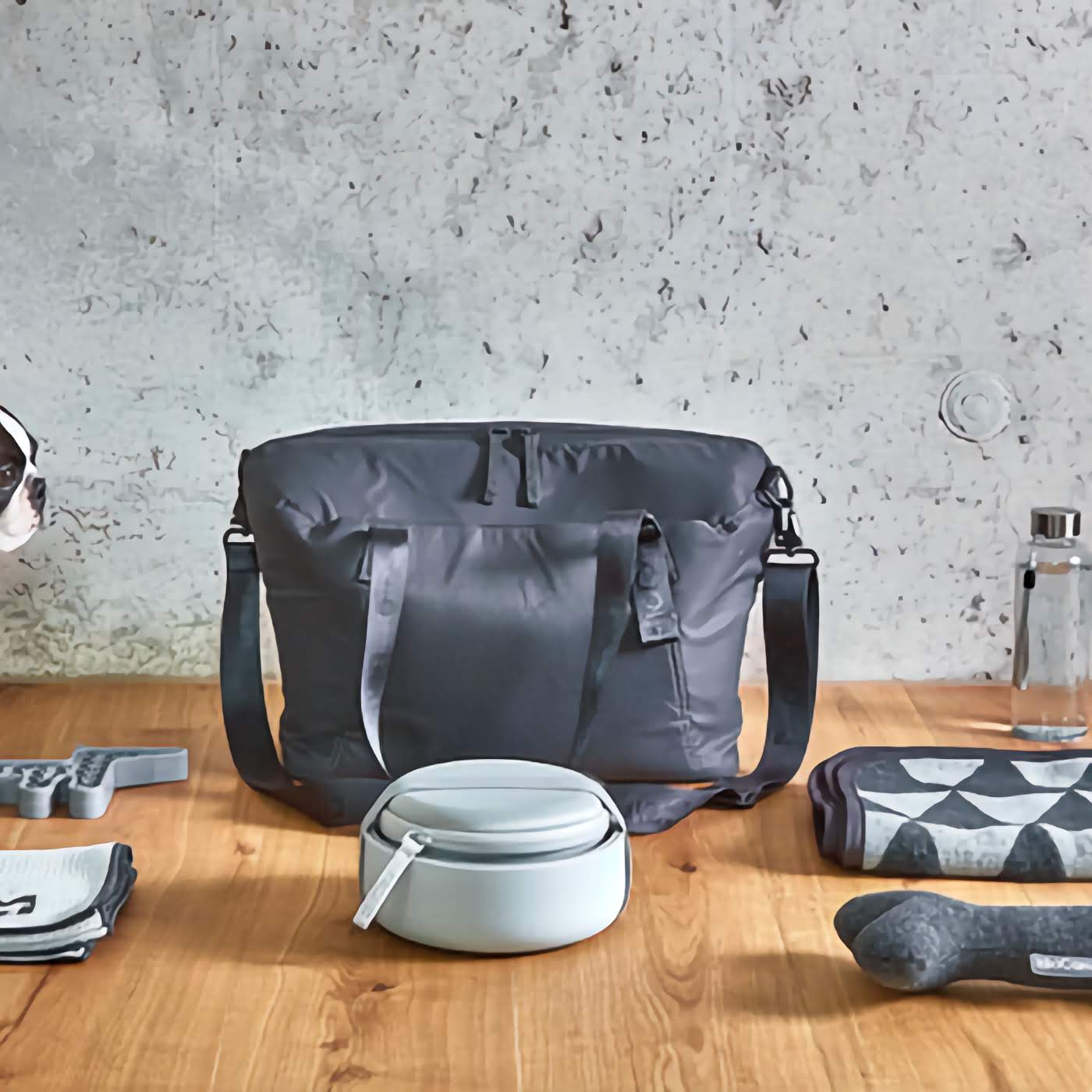 Bento Dog Travel Bowl &amp; Food Container - Slate