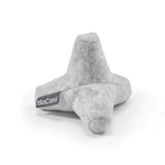 A geometric shaped dog toy with a mottled gray appearance, branded with 'MiaCara'.