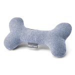 A bone-shaped dog toy with a mottled slate color, made from polyester fabric, with the brand 'MiaCara' visible on it.