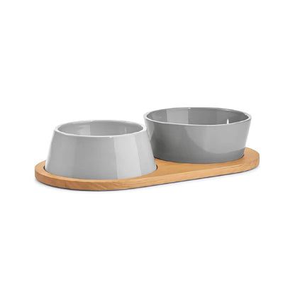 Doppio Dog Bowl Set - Concrete