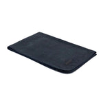 A dark blue Secco terry dog dry towel laid flat.