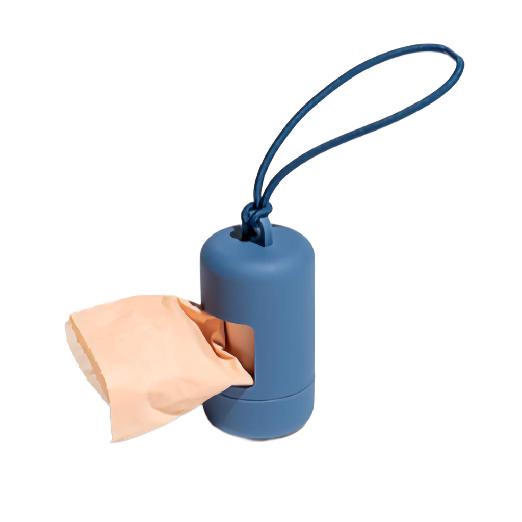 blue poop bag holder