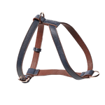 dog harness brown and navy