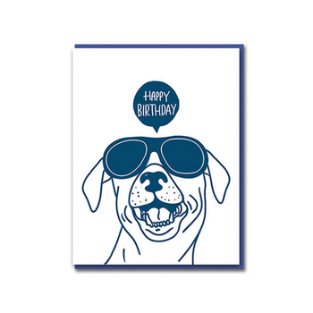 1973 Benched Press Birthday Card with Dog