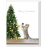 i Candy Cat with Tree Christmas Card