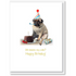 i Candy Pug Dog Birthday Card