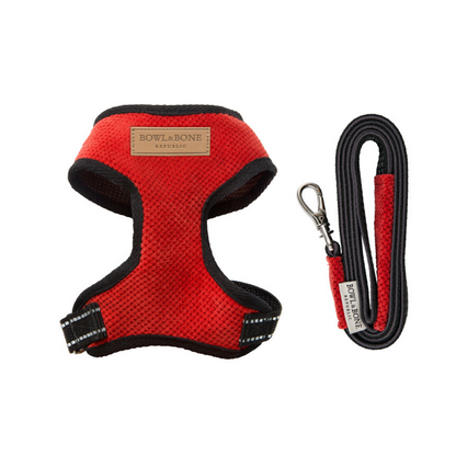 Bowl &amp; Bone Republic Dog Harness Candy With out Lead Red