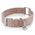 Leather dog collar - beige 