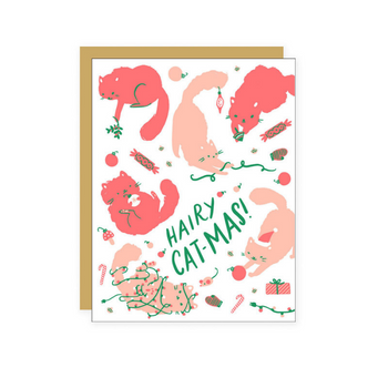 Hello Luck Hairy Catmas Christmas Card