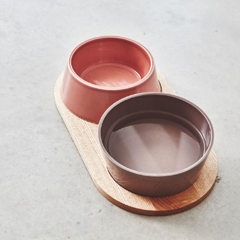 MiaCara Doppio Dog Bowl Set - Berry