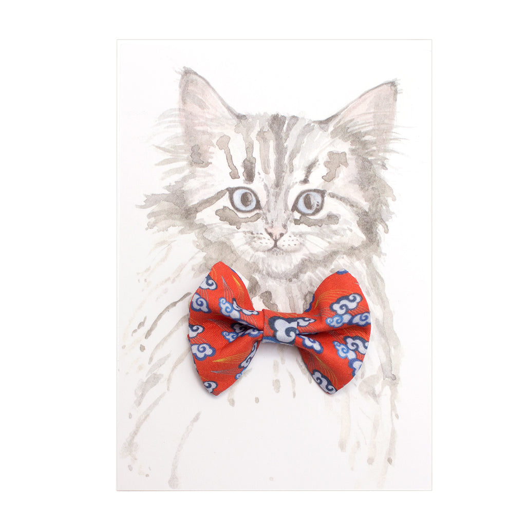 Hiro + Wolf Chinese Clouds Cat Bow Tie Accessory